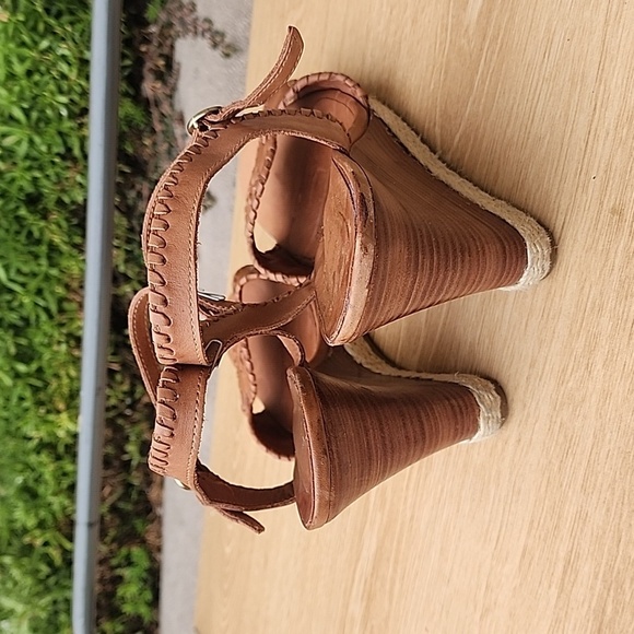 Jack Rogers Wedge Ankle Strap Sandals in Cognac Size 9.5 - Picture 4 of 11